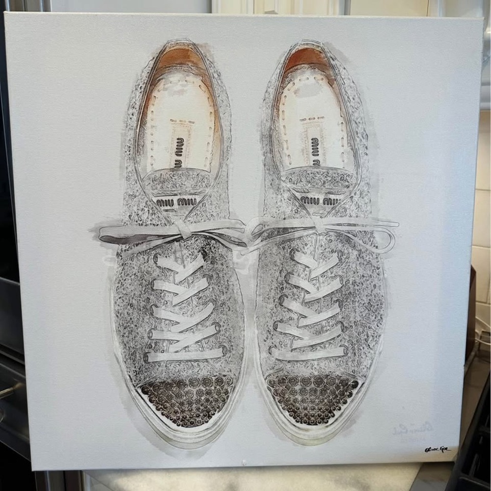 Miu Miu Silver Sneakers Artwork
